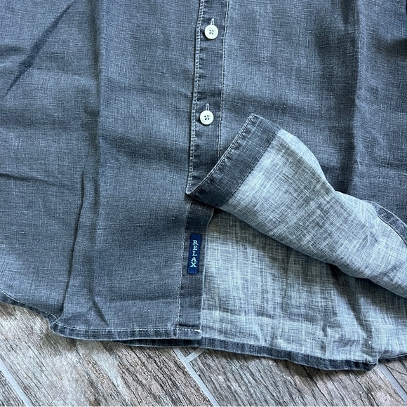 Tommy Bahama 100% Linen Men’s Medium Long Sleeved Button Down Shirt, Gray - Picture 4 of 9